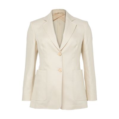 Max Mara Bermuda Linen Tailored Jacket In Brown