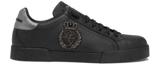 Men's Calfskin nappa Portofino sneakers with crown patch | DOLCE