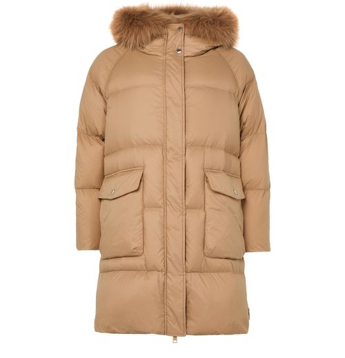 YVES SALOMON Puffer jacket with a fox fur hood