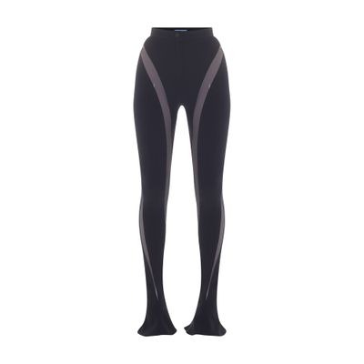 Mugler Spiral-design Leggings In Black_black