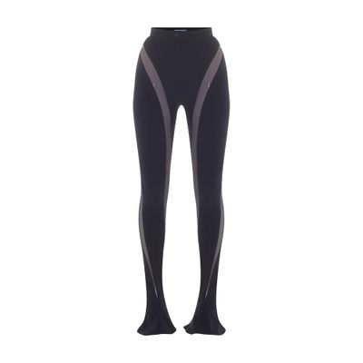 Shop Mugler Spiral-design Leggings In Black_black