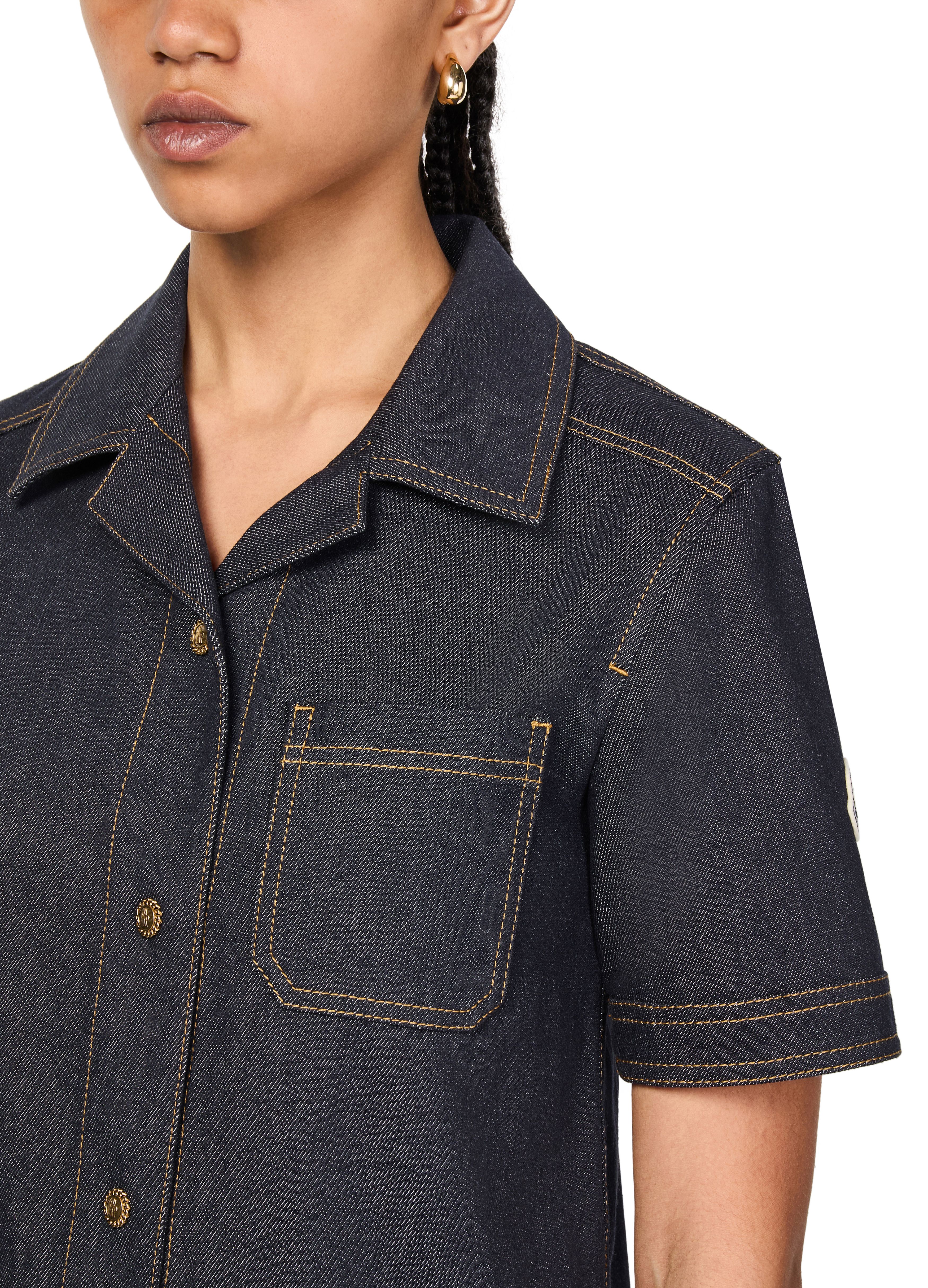 Mini denim shirt dress thumbnail 4