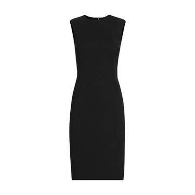 Dolce & Gabbana Woolen Calf-length Sheath Dress In Black