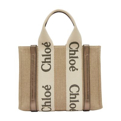 Chloé Woody Tote Bag In Gold