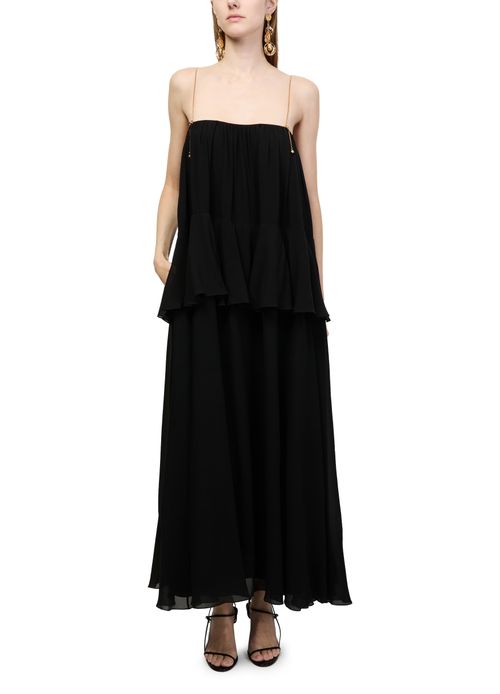 CHLOE Langes Kleid mit Rüschen