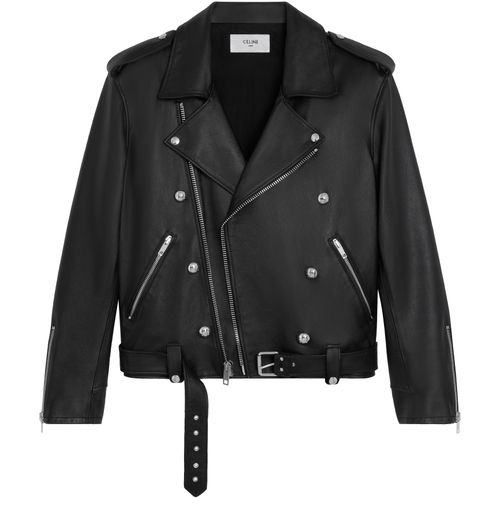CELINE Loose biker jacket in calfskin