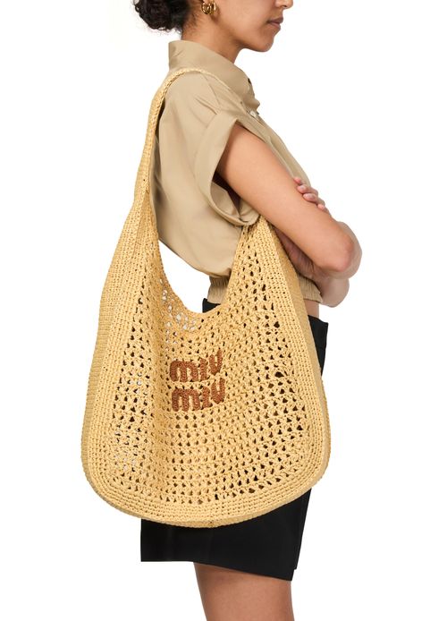 MIU MIU Sac Hobo en rafia