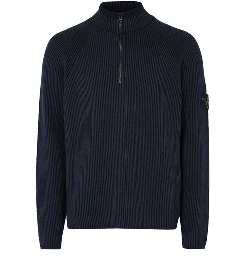 STONE ISLAND  Pull en maille à demi-zip avec patch boussole