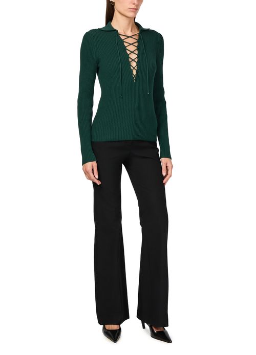 FERRAGAMO Long sleeves cotton ribbed polo