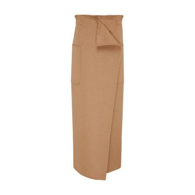 Shop Max Mara Carbone Maxi Skirt In Cammello