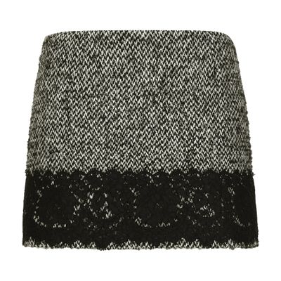 Dolce & Gabbana Short Skirt With Lace Insert In Multicolor