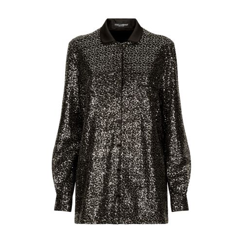 Shop Dolce & Gabbana Sequined Shirt In Combined_colour