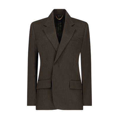 Victoria Beckham Single-breasted Jacket In Brown
