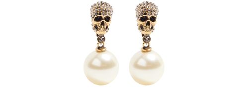 MCQUEEN Skull pearl earrings