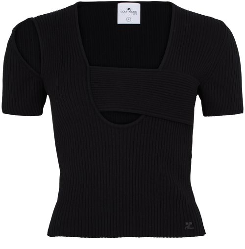 COURREGES Pull en maille côtelée Infinity