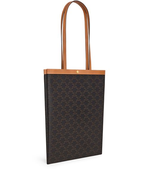 CELINE Medium flat shopper in triomphe canvas