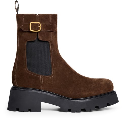 CELINE Celine Triomphe rangers chelsea boot in suede calfskin