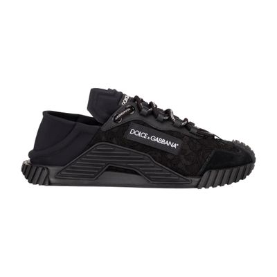 Shop Dolce & Gabbana Mixed-materials Ns1 Slip-on Sneakers In Black