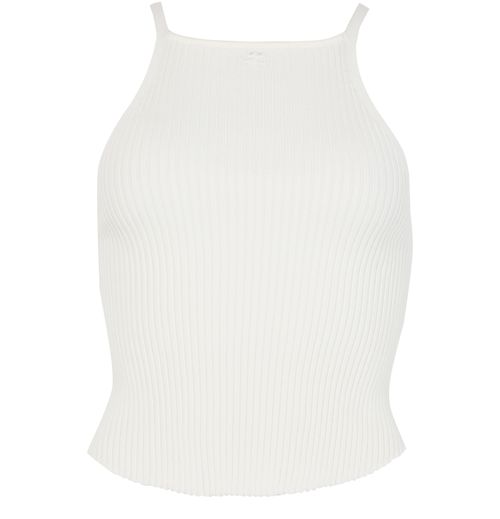 COURREGES Circle rib knit top