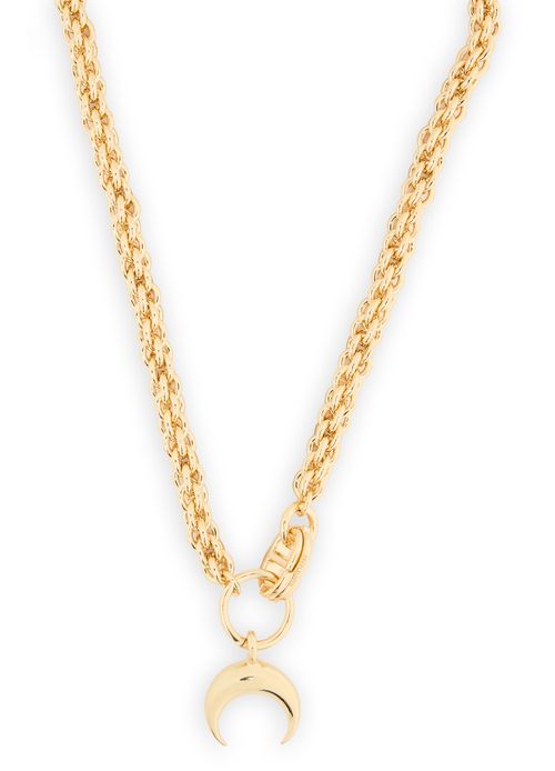 MARINE SERRE Moon silver plated braided necklace