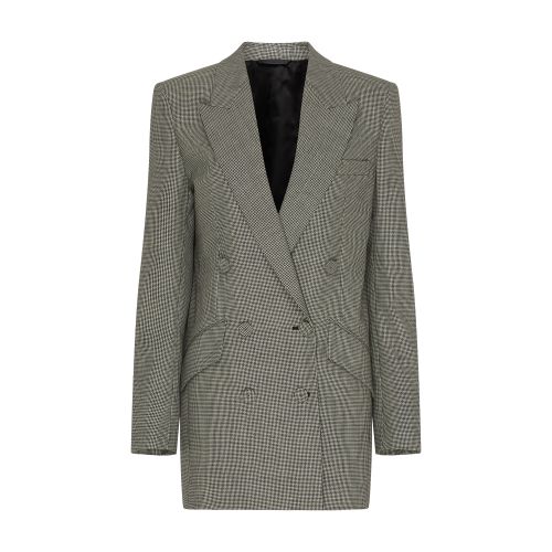 Givenchy Black And White Double Breast Wool Jacket In Black_white