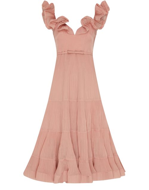 ZIMMERMANN Pleated fill midi dress