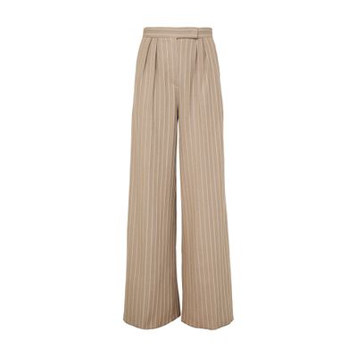 Max Mara Wide Striped Pants In Brown