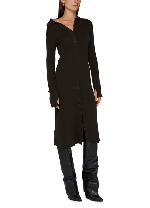 COURREGES Multi-buttons wool midi dress