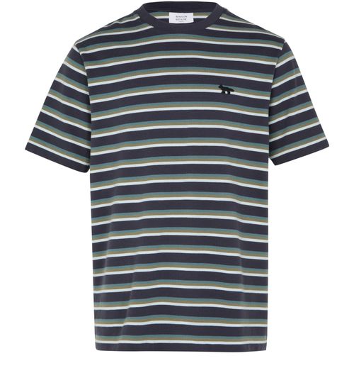 MAISON KITSUNE Profile fox patch striped comfort t-shirt