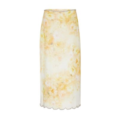 Zimmermann Women Printed Linen Crush Skirt In Yellow