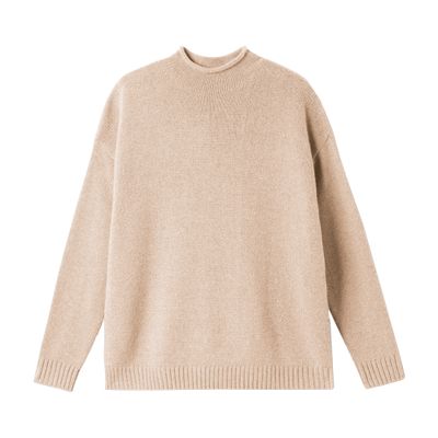 Bompard Sweater With Large High Neck In Neutral