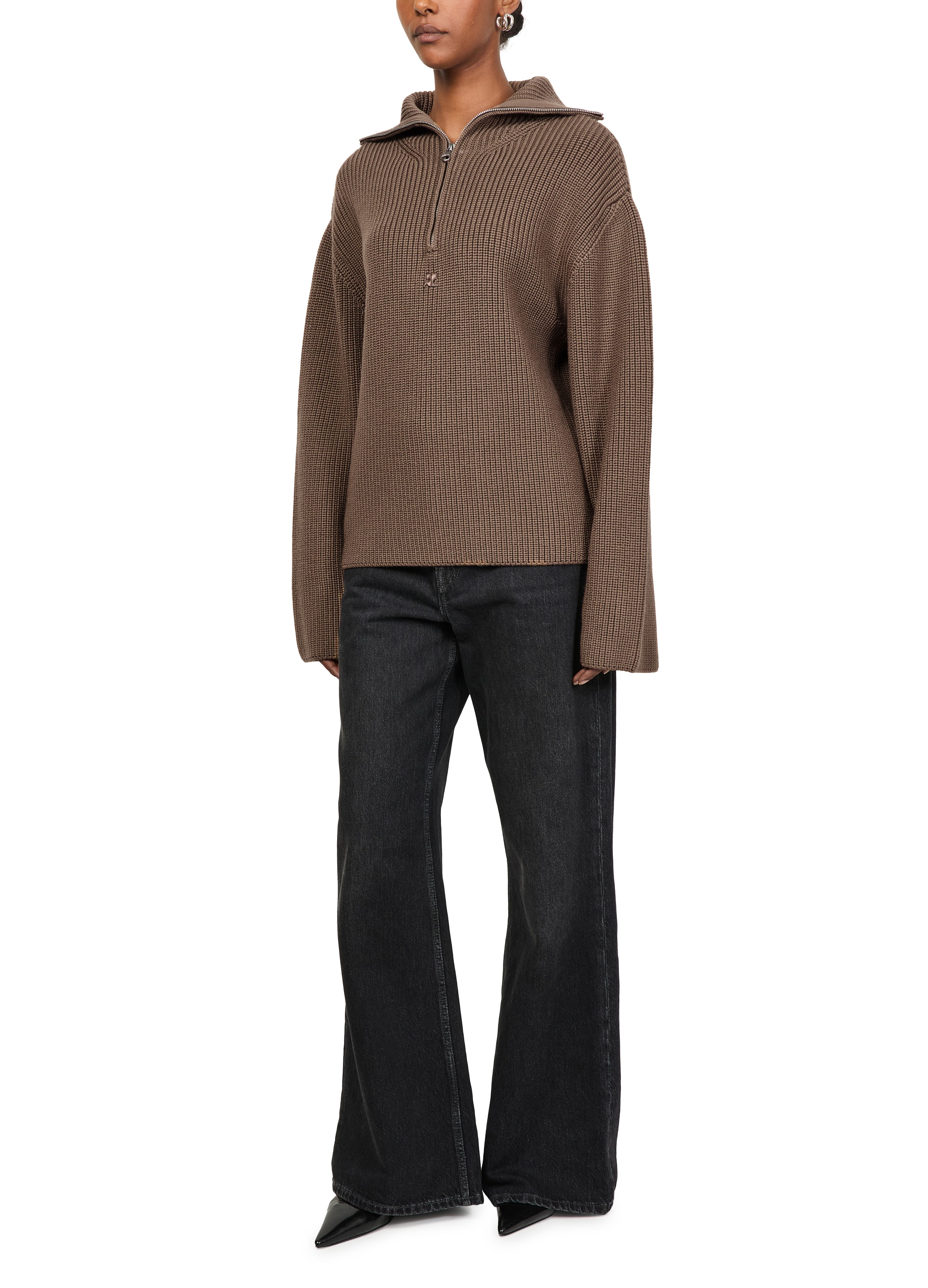 Ribbed wool trucker sweater thumbnail 6