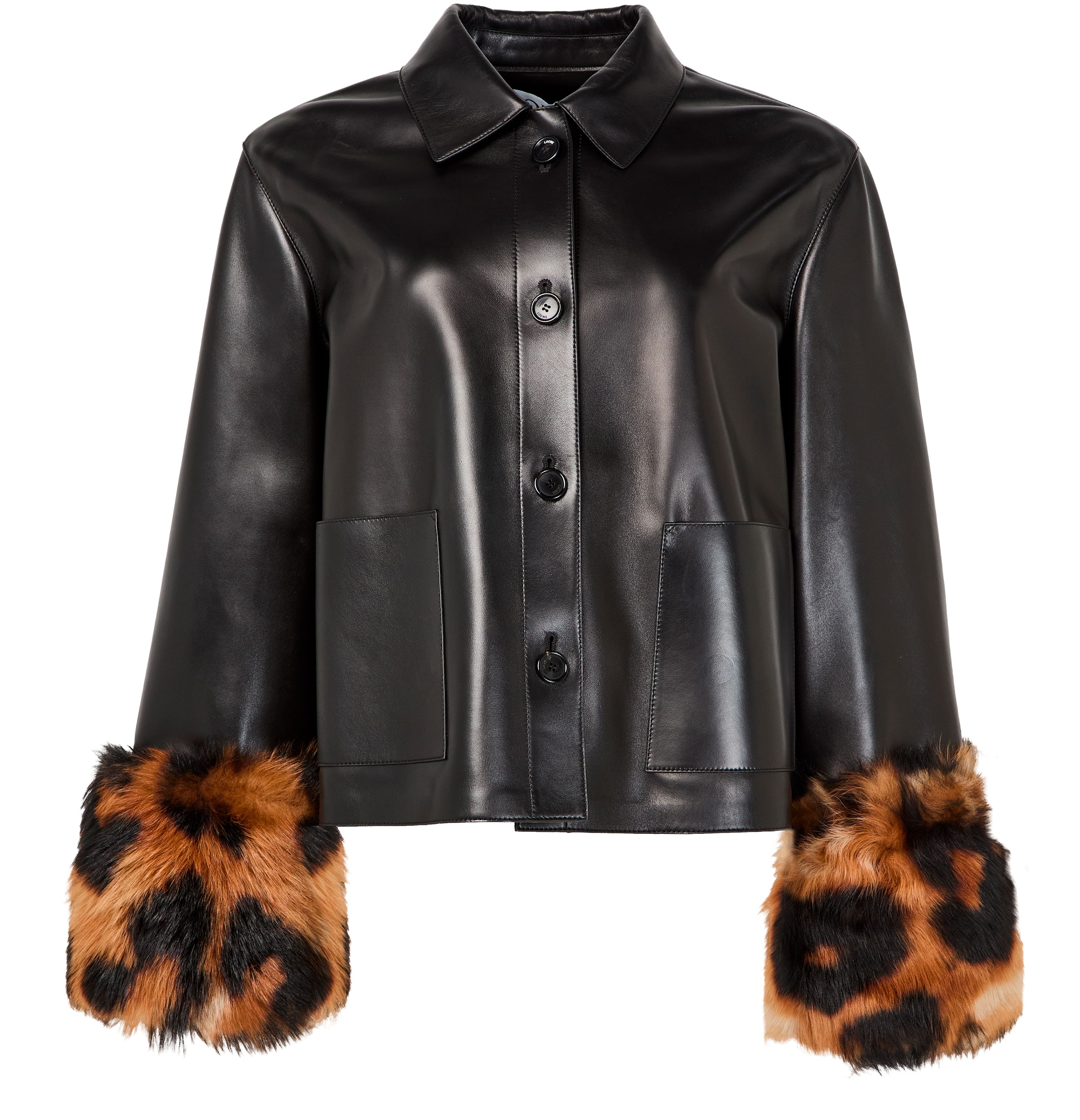 Turn-up jacket in nappa lambskin