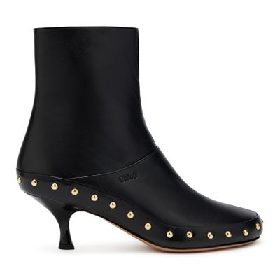 Chloe Damen Schwarz Lederstiefeletten