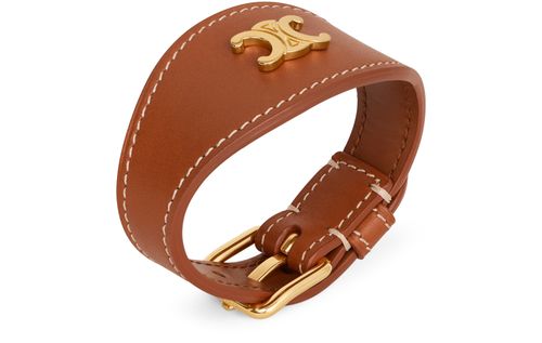 CELINE Bracelet Les Cuirs Celine en cuir de veau et laiton doré