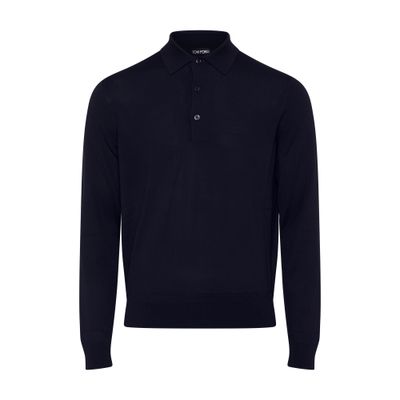 Tom Ford Long-sleeved Polo Shirt In Blue