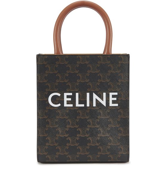 Celine - Mini Vertical Cabas in Triomphe Canvas, Women , Brown