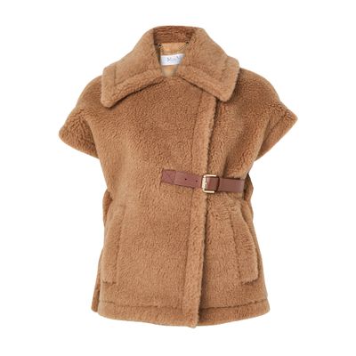 Max Mara Newbab Camel Hair And Silk Cape In Brown