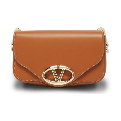 Valentino Vlogo Signature Crossbody Bag In Brown