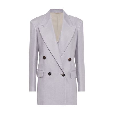 Brunello Cucinelli Gabardine Blazer In Purple