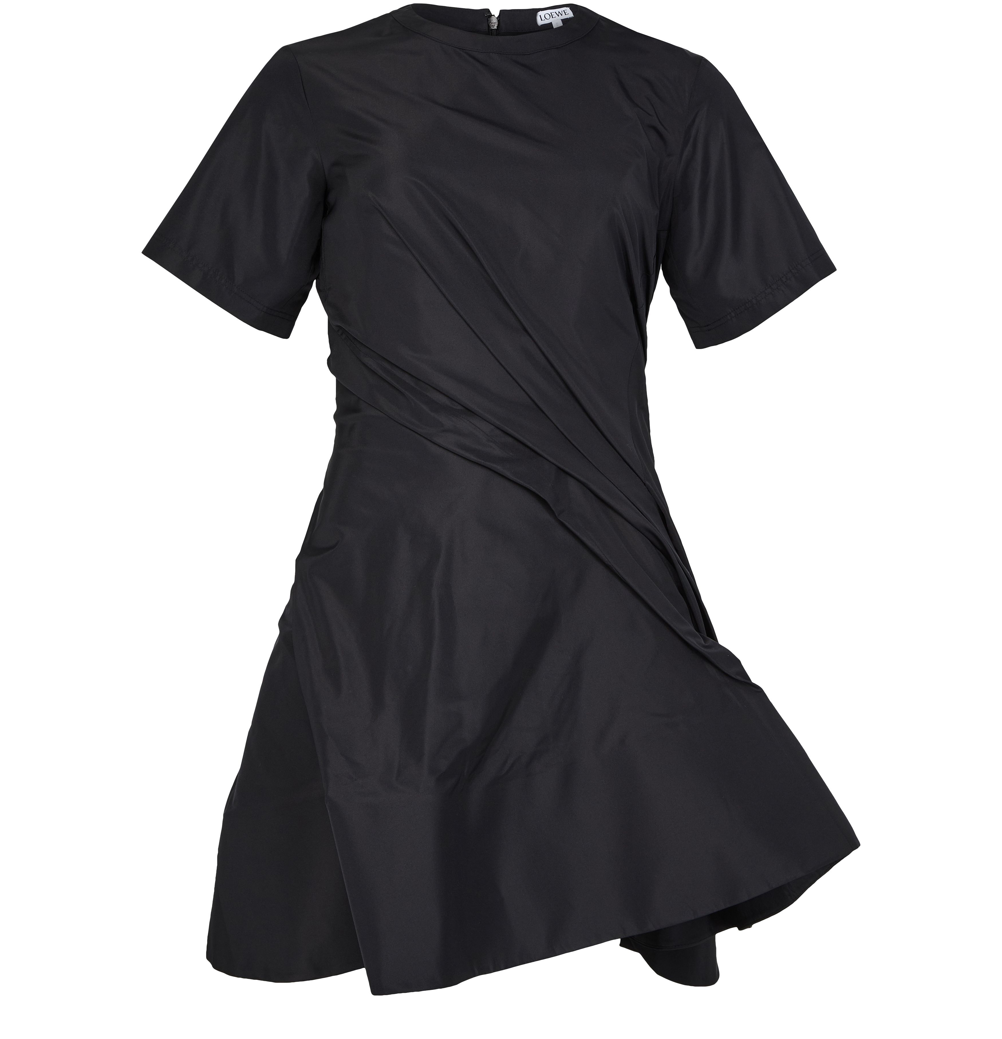 Twisted dress in silk blend taffeta