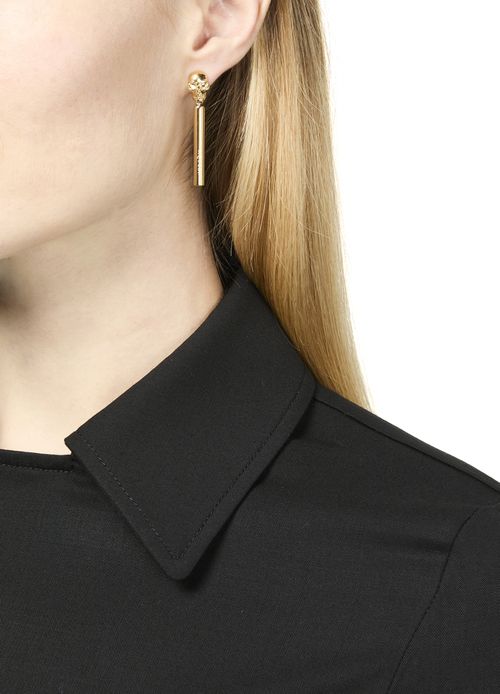 MCQUEEN Skull bar earrings