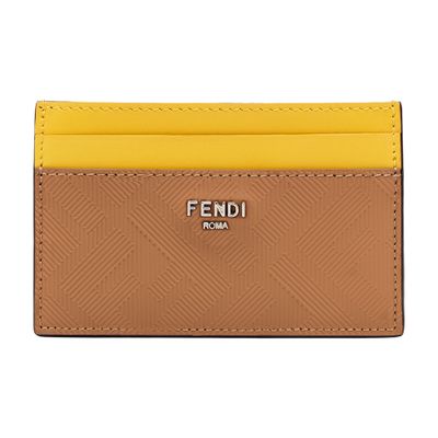 Fendi Shadow Card Holder In Beige