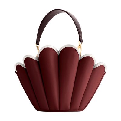 Mlouye Seashell Crossbody Bag In Burgundy