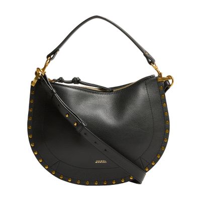 Isabel Marant Oskan Soft Zip Bag In Grained Leather In Black