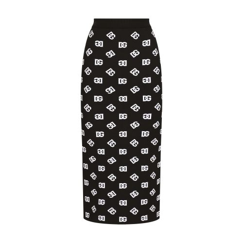 Shop Dolce & Gabbana Viscose Pencil Skirt In Black_white