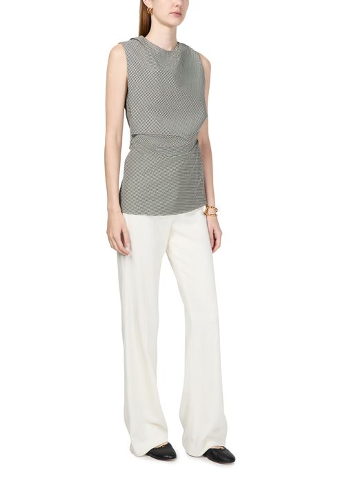 ROHE Check top with cowl neck