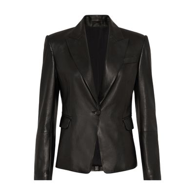 Brunello Cucinelli Nappa Leather Blazer In Black