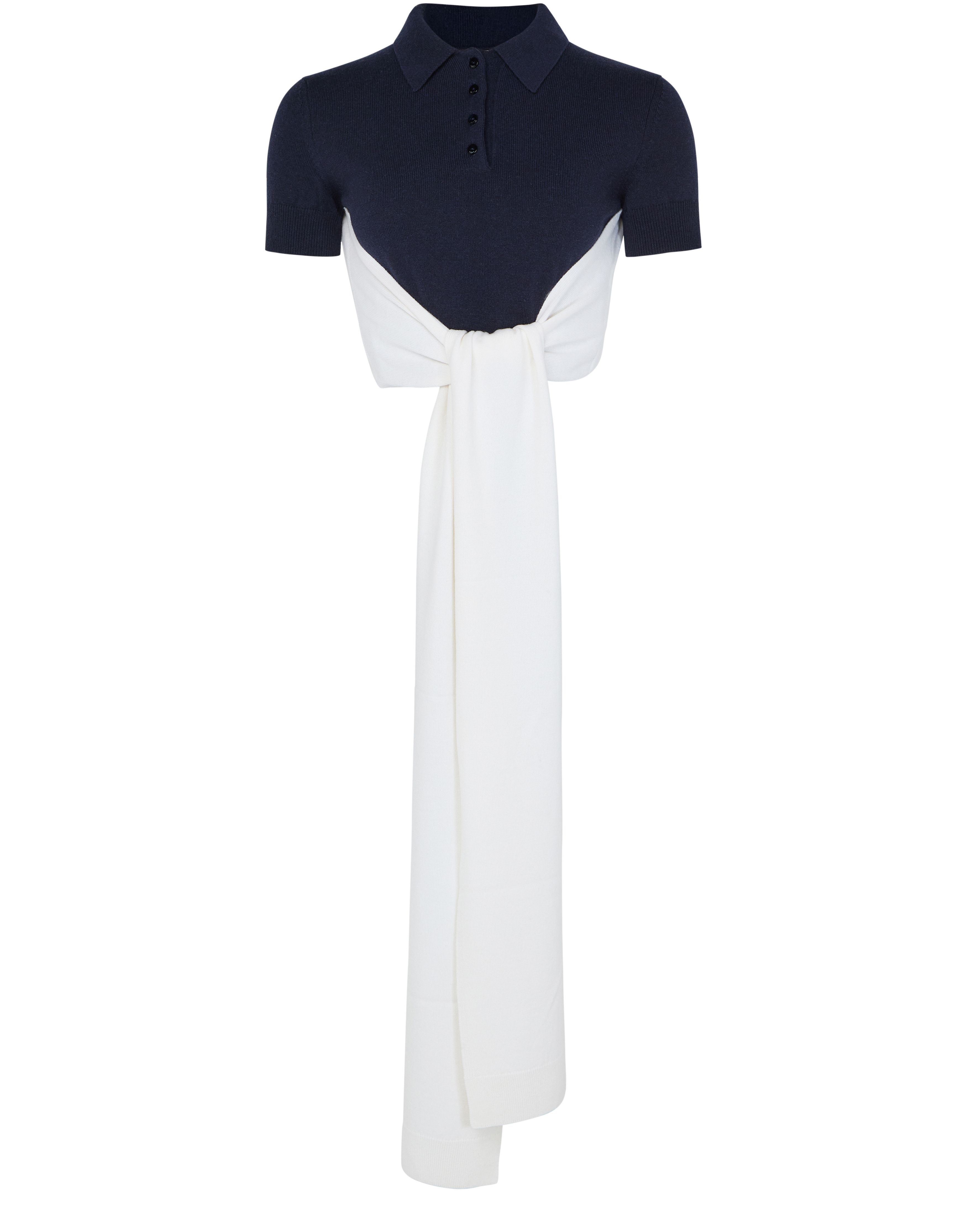 Cropped backless polo shirt