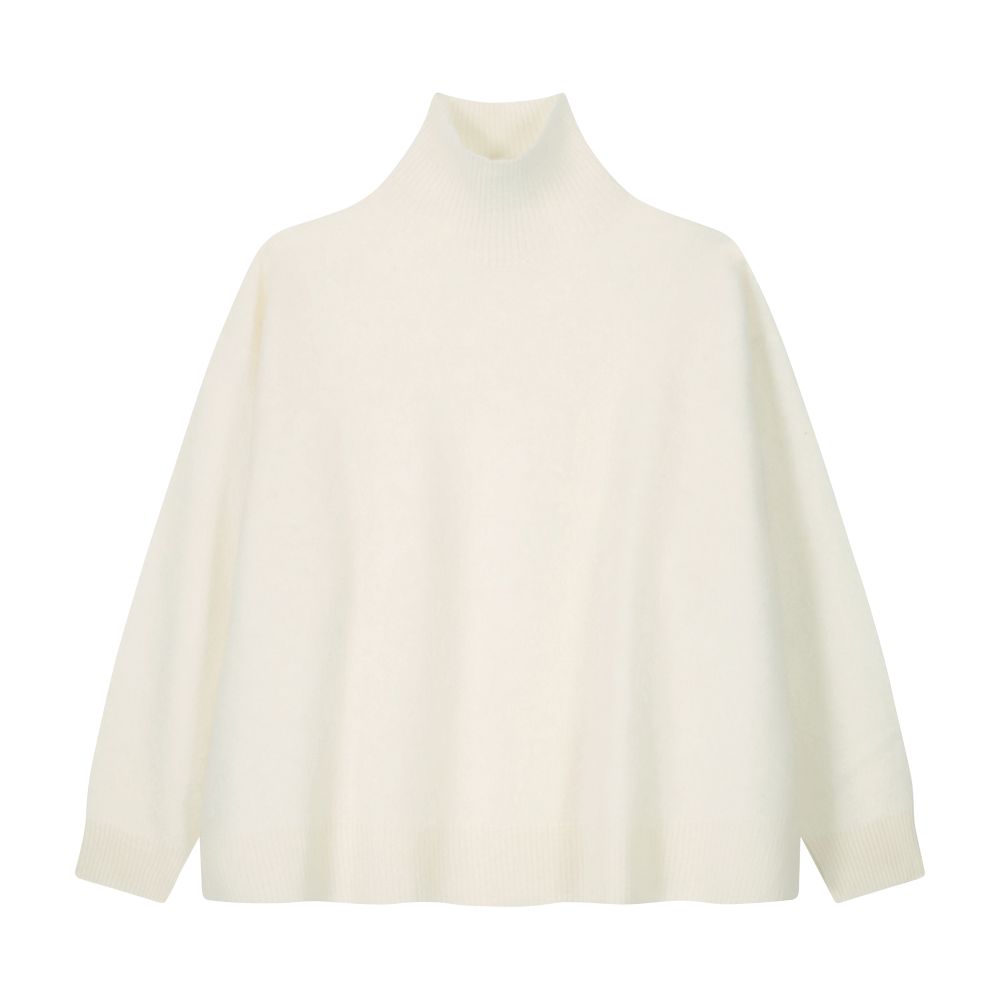 Oversized high-neck brushed cashmere sweater thumbnail 7